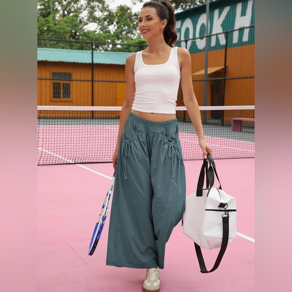 Stylish Blue Women's Wide-Leg Pants - Picture 2 of 4